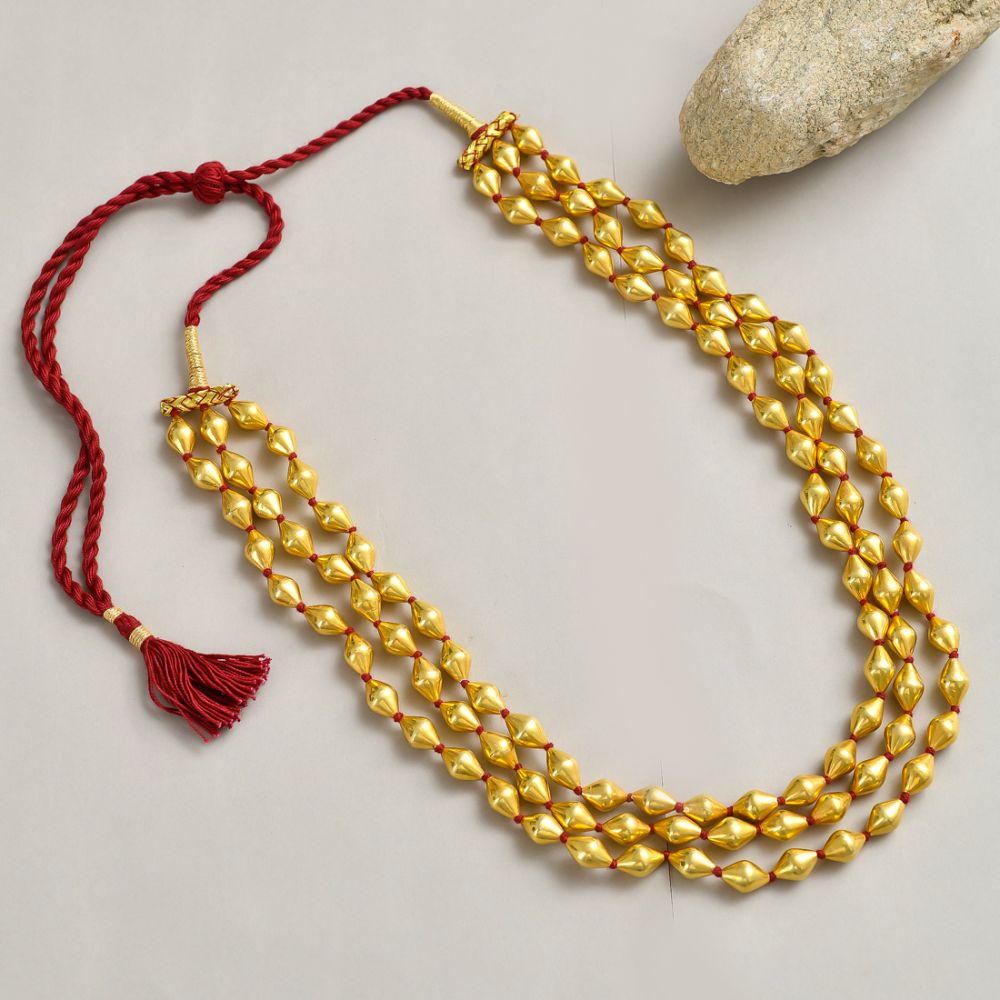 Gold Tone Dholki Necklace